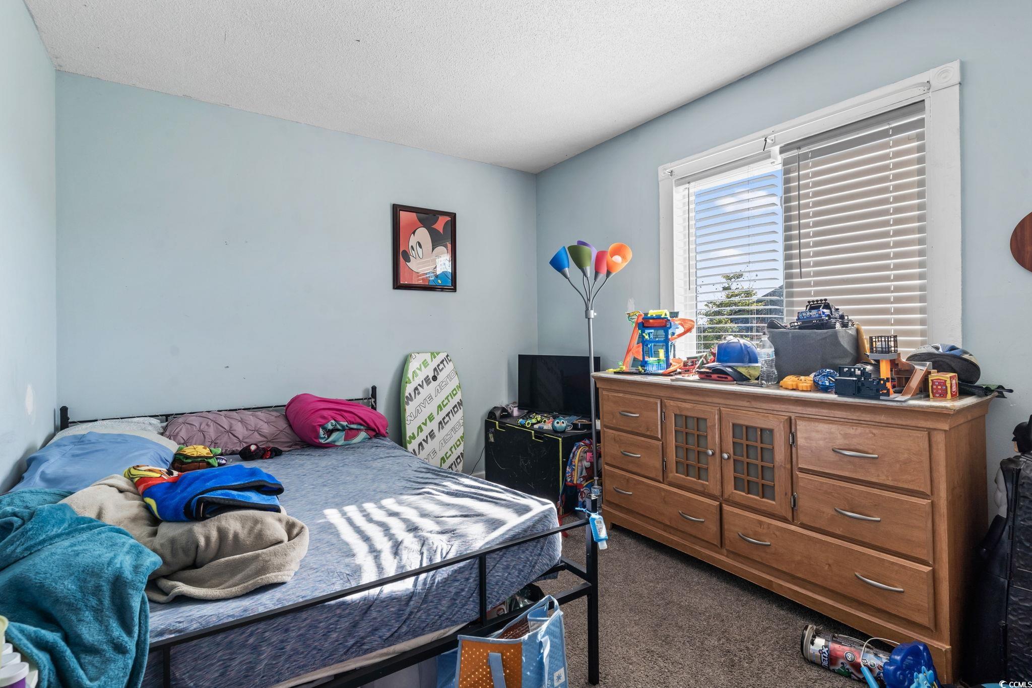 1411 Turkey Ridge Road, Unit 30B Surfside Beach, SC 29575 - Photo 11 of 21 Carpeted bedroom featuring a textured ceiling