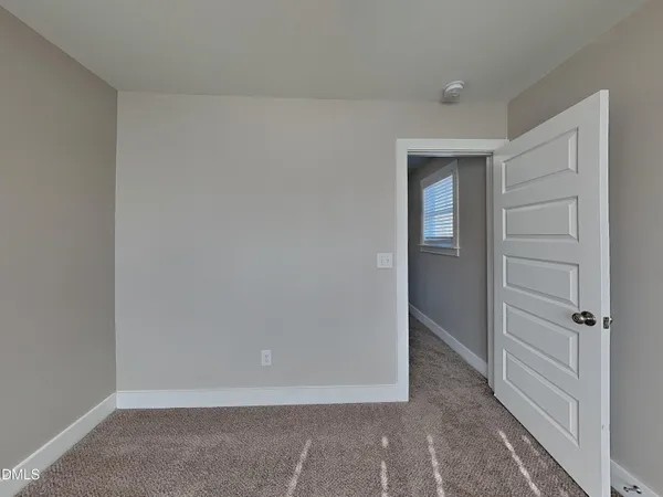 an empty room with closet