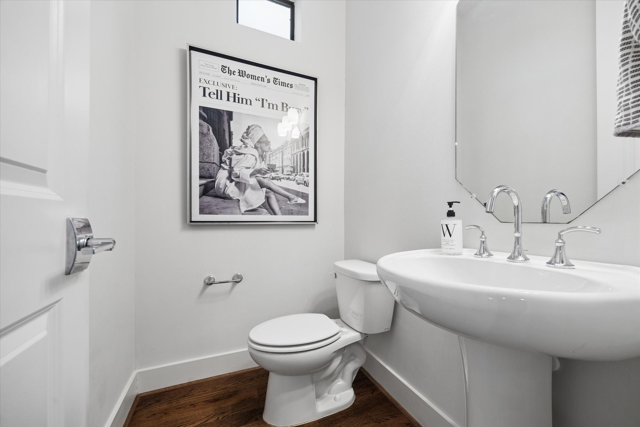 2110 Genesee Street Houston, TX 77006 - Photo 34 of 47 Tucked just off the main living space, a chic powder room delivers a moment of personality and polish—ideal for guests and designed with a refined, gallery-like feel.