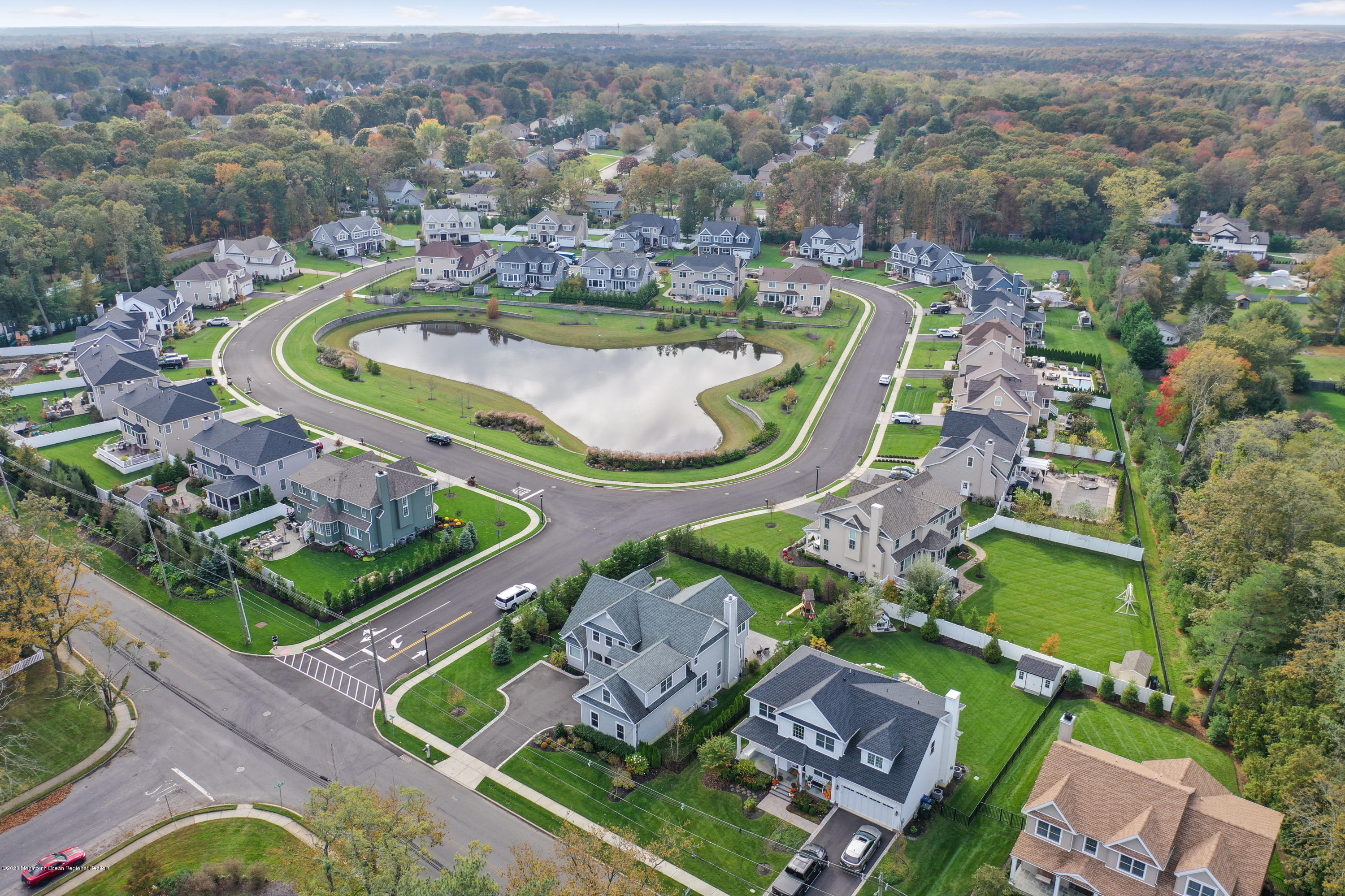 619 Bowne Road Asbury Park, NJ 07712 - Photo 68 of 69 an aerial view of a house with a swimming pool outdoor seating and yard