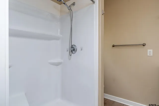 a bathroom with a shower
