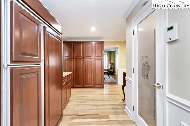 a view of a hallway with a elevator