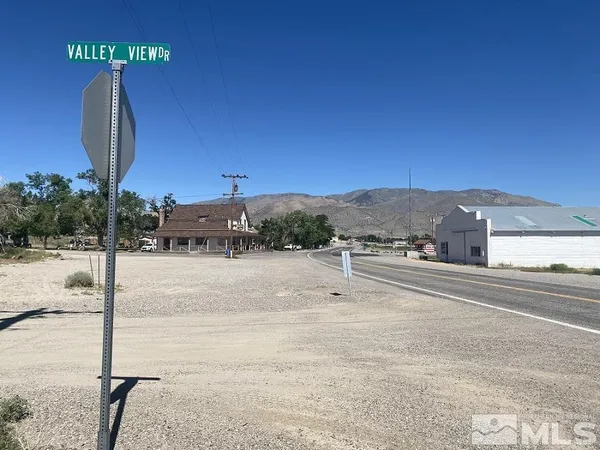 a view of an outdoor space with mountain view