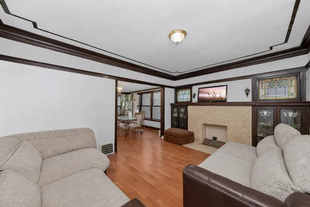 a living room with furniture