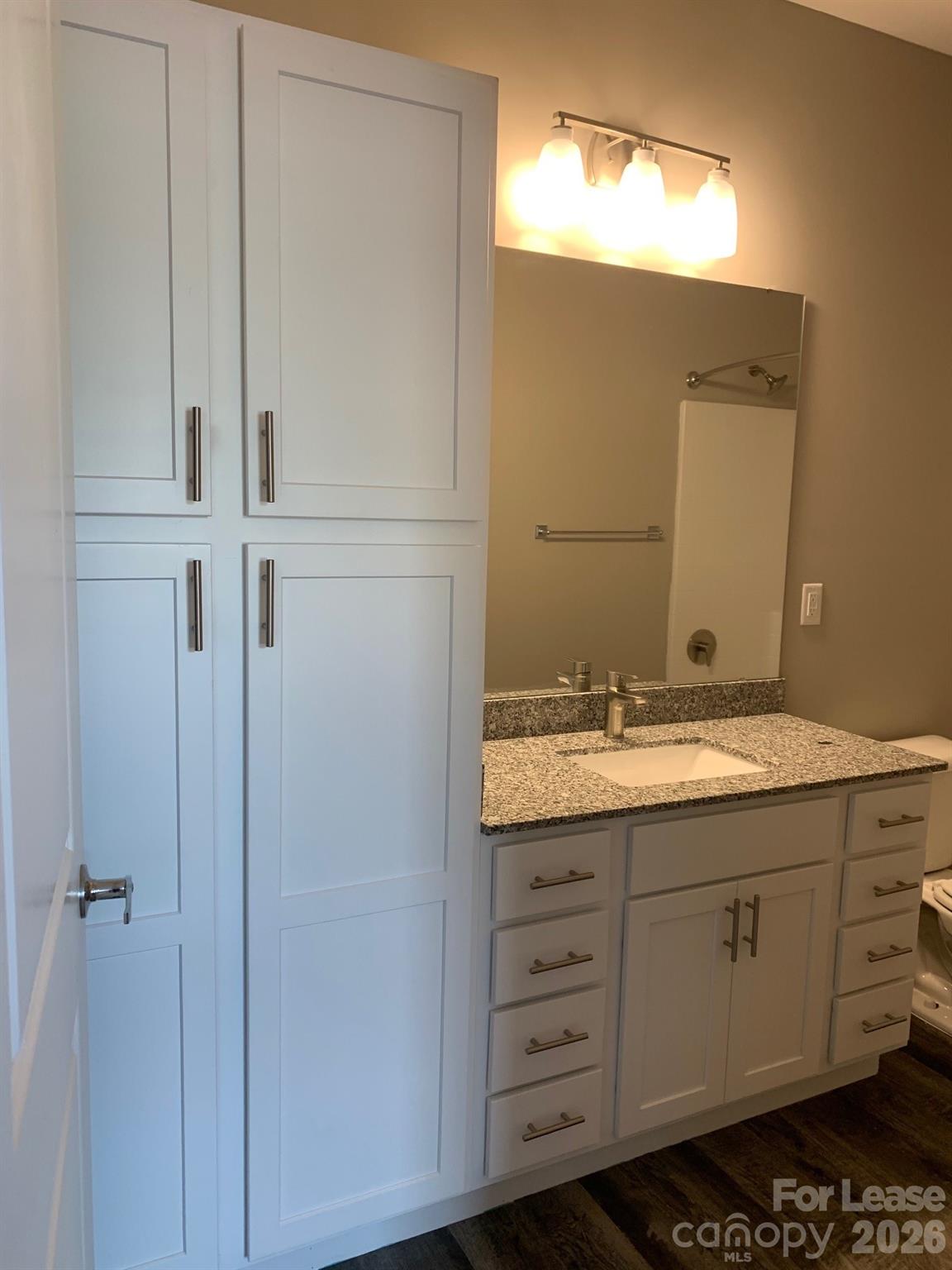 50 Riverside Drive Hickory, NC 28601 - Photo 13 of 16 a bathroom with a granite countertop sink and a mirror