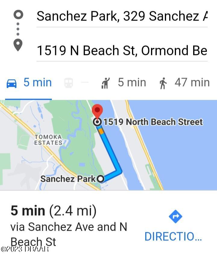 1519 North Beach Street Ormond Beach, FL 32174 - Photo 69 of 92 Distance to San Chez Park/Boat Ramp