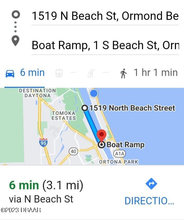 1519 North Beach Street Ormond Beach, FL 32174 - Photo 80 of 92 Distance to Boat Ramp at Granada