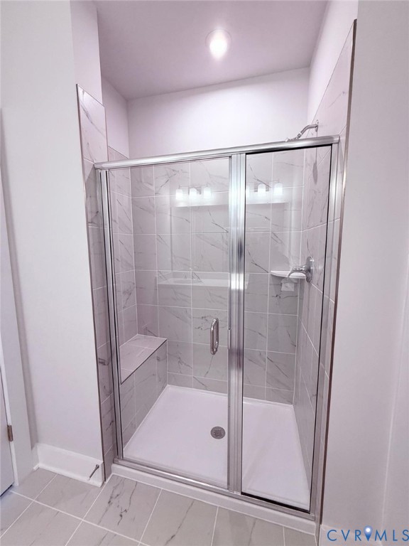 3628 Edna Path, Unit A Henrico, VA 23231 - Photo 7 of 7 Glass-enclosed shower featuring white and gray pat
