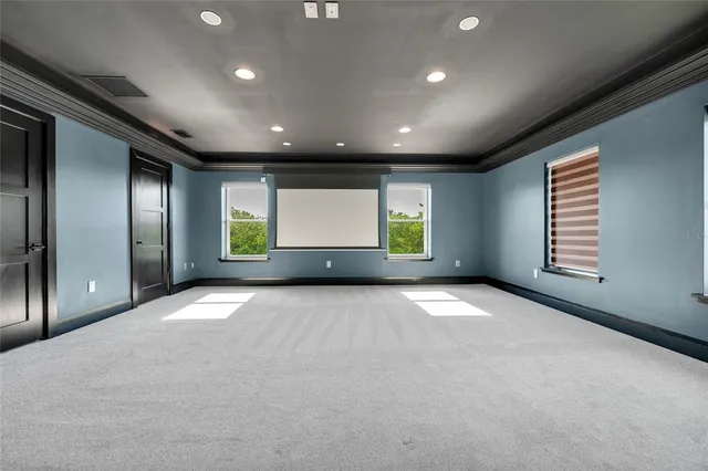 a backyard of a house with lots of green space