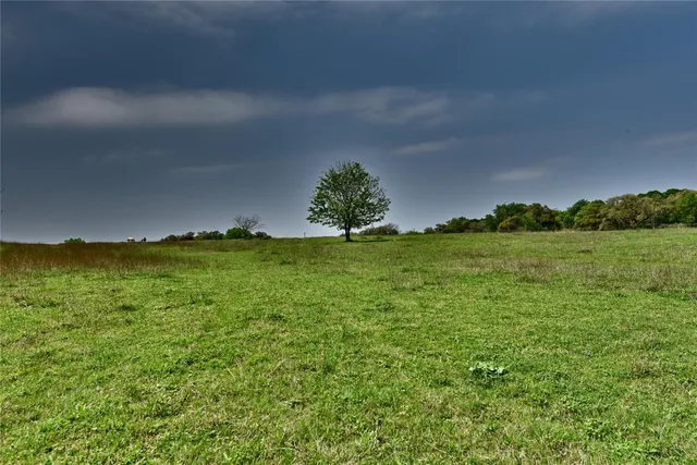 a view of a water with a yard