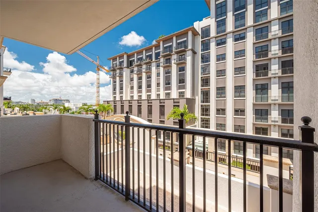 a view of building from balcony