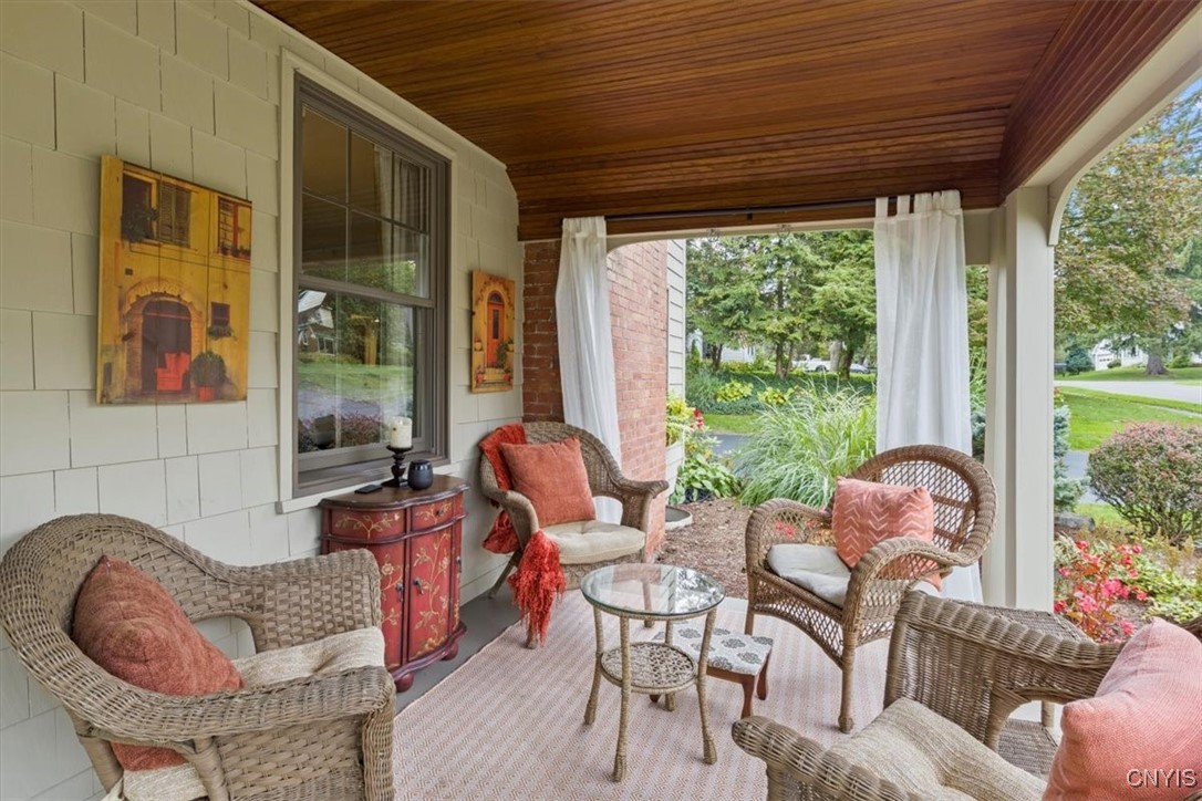 206 Lansdowne Road DeWitt, NY 13214 - Photo 3 of 50 beautiful front porch with recently stained ceilin