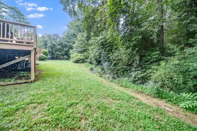 a view of backyard of house