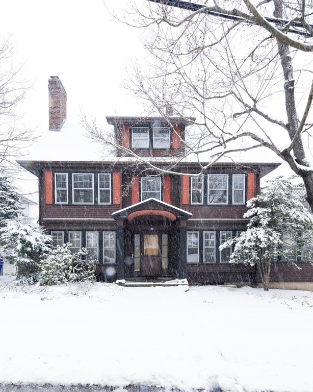 3 Addington Road, Unit 2 Brookline, MA 02445 - Photo 11 of 27 a front view of a residential apartment building with a yard