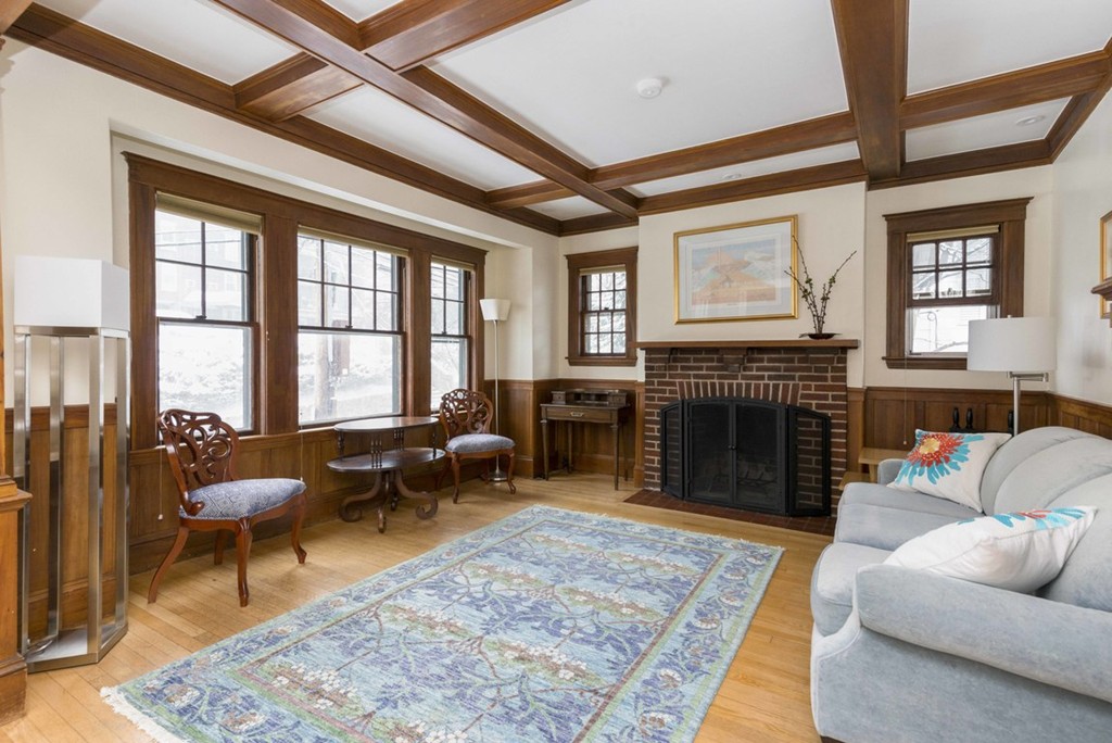 3 Addington Road, Unit 2 Brookline, MA 02445 - Photo 22 of 27 a living room with furniture and a fireplace