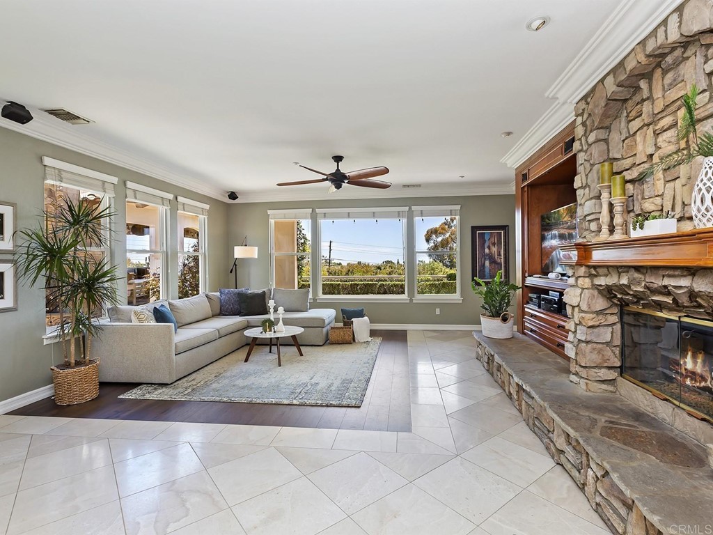 602 West Bluff Court Encinitas, CA 92024 - Photo 21 of 69 a living room with furniture and a fireplace