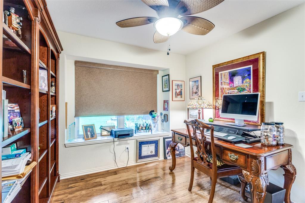 2229 Weatherbee Street Fort Worth, TX 76110 - Photo 21 of 25 Office featuring ceiling fan and wood finished floors