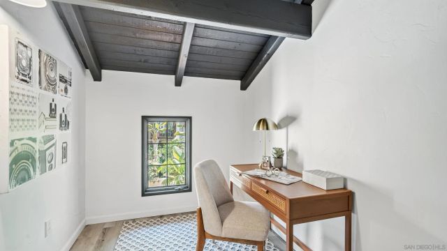 a view of wooden door