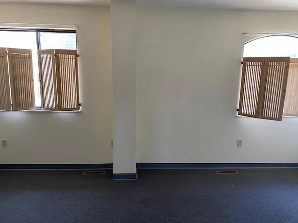 an empty room with a window
