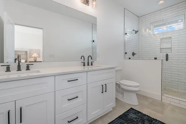 a bathroom with a shower