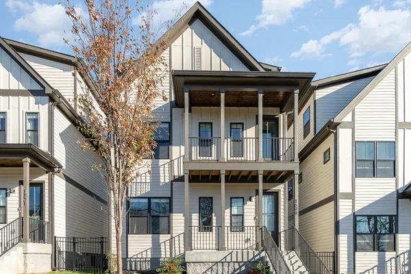 a view of a balcony with city view