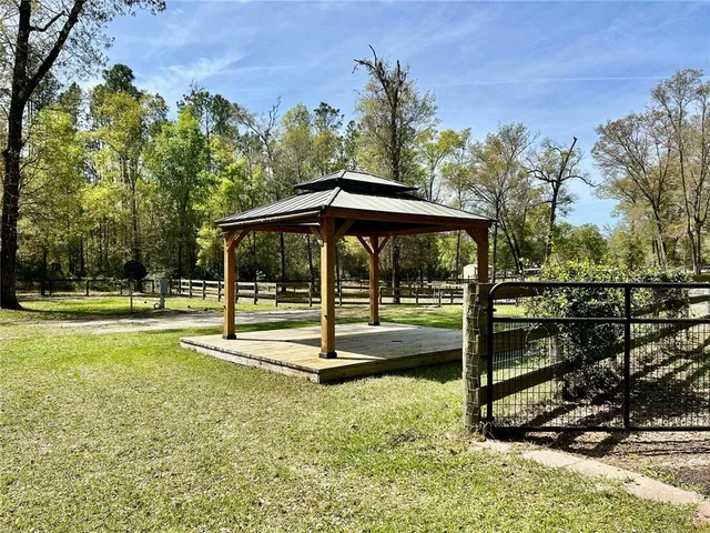 a view of a park with slide