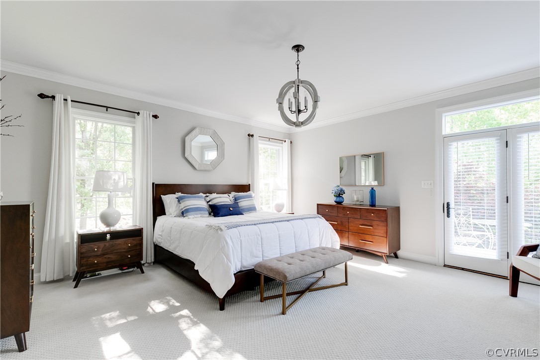 14641 West Salisbury Road Midlothian, VA 23113 - Photo 20 of 50 a bed room with a bed and a chandelier