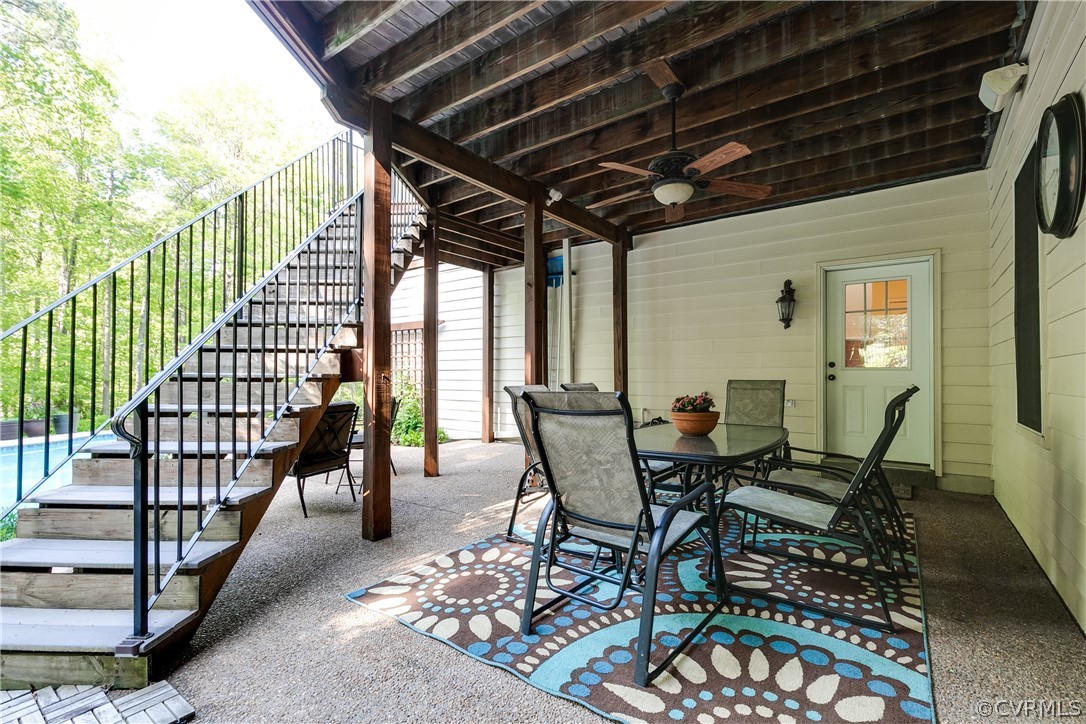14641 West Salisbury Road Midlothian, VA 23113 - Photo 44 of 50 a view of a porch with furniture and wooden floor