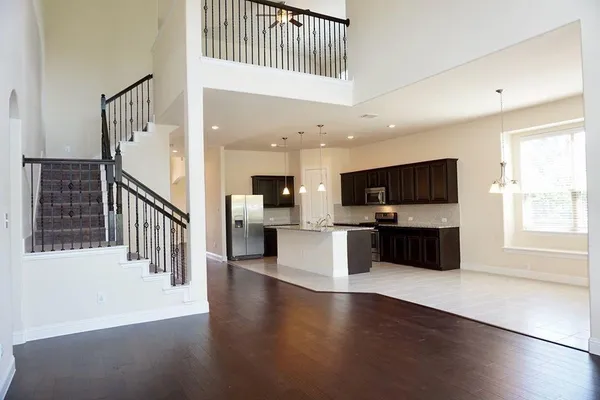 a view of living room with furniture and flat screen tv