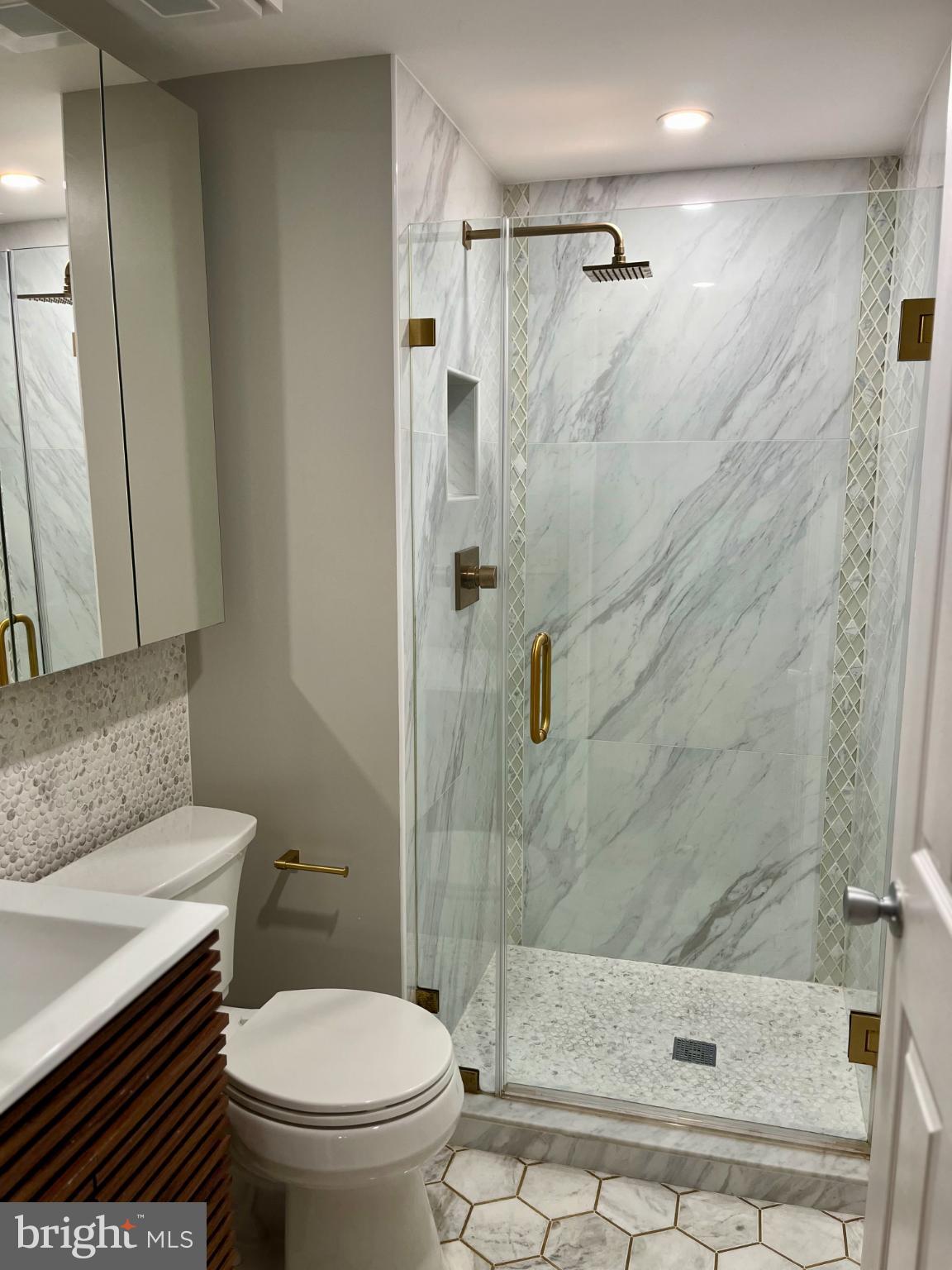 2609 Douglass Road Southeast, Unit 402 Washington, DC 20020 - Photo 16 of 35 a bathroom with a shower and a toilet