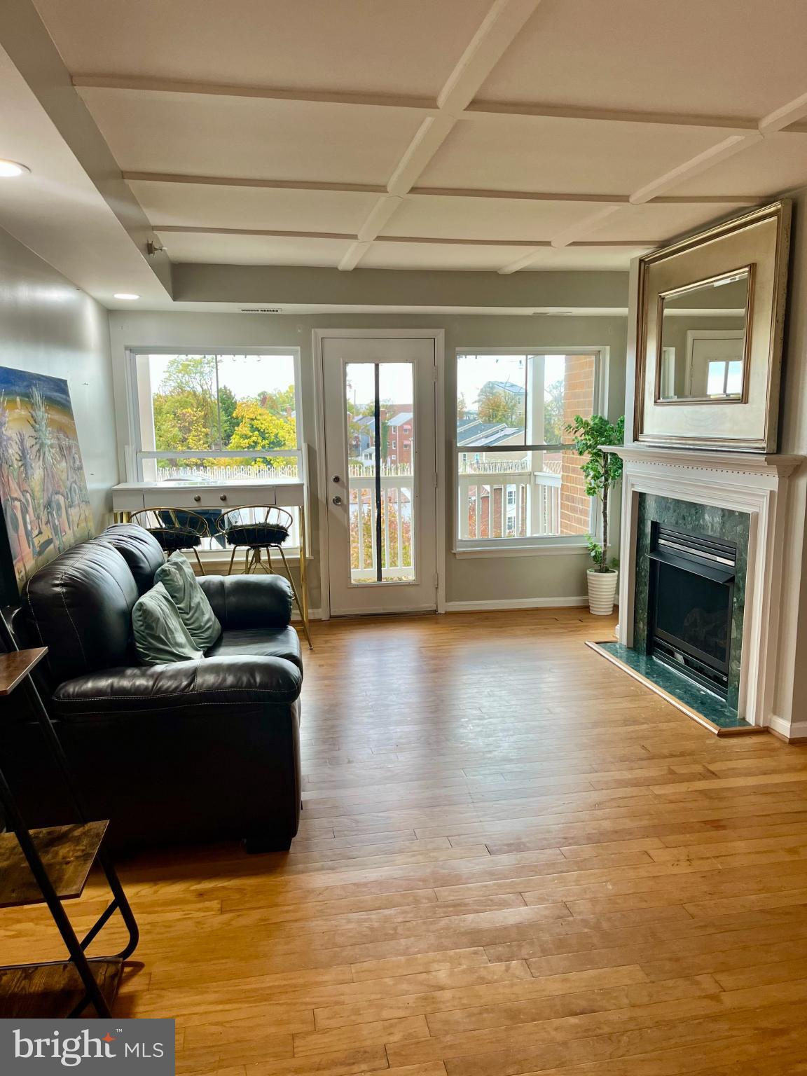 2609 Douglass Road Southeast, Unit 402 Washington, DC 20020 - Photo 2 of 35 a living room with furniture and a fireplace