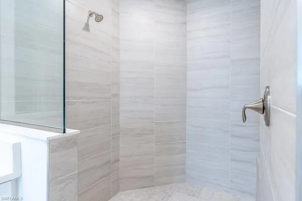 a bathroom with a shower