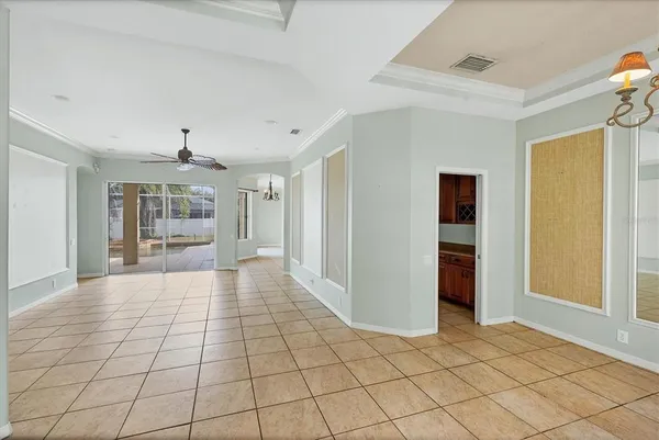 a view of livingroom with kitchen