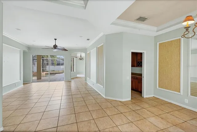 a view of livingroom with kitchen