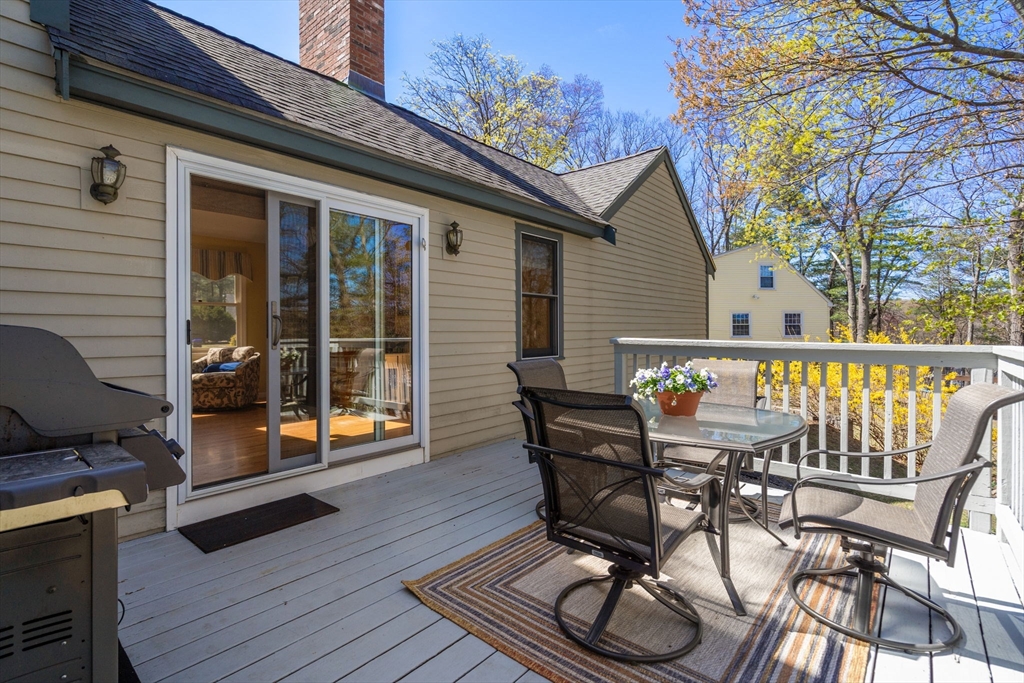 9 Davis Road Hudson, MA 01749 - Photo 29 of 32 a view of a patio with table and chairs and wooden floor
