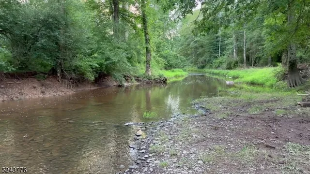 a view of a lake with a yard