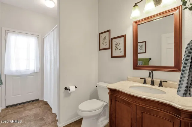 a view of a hallway with windows