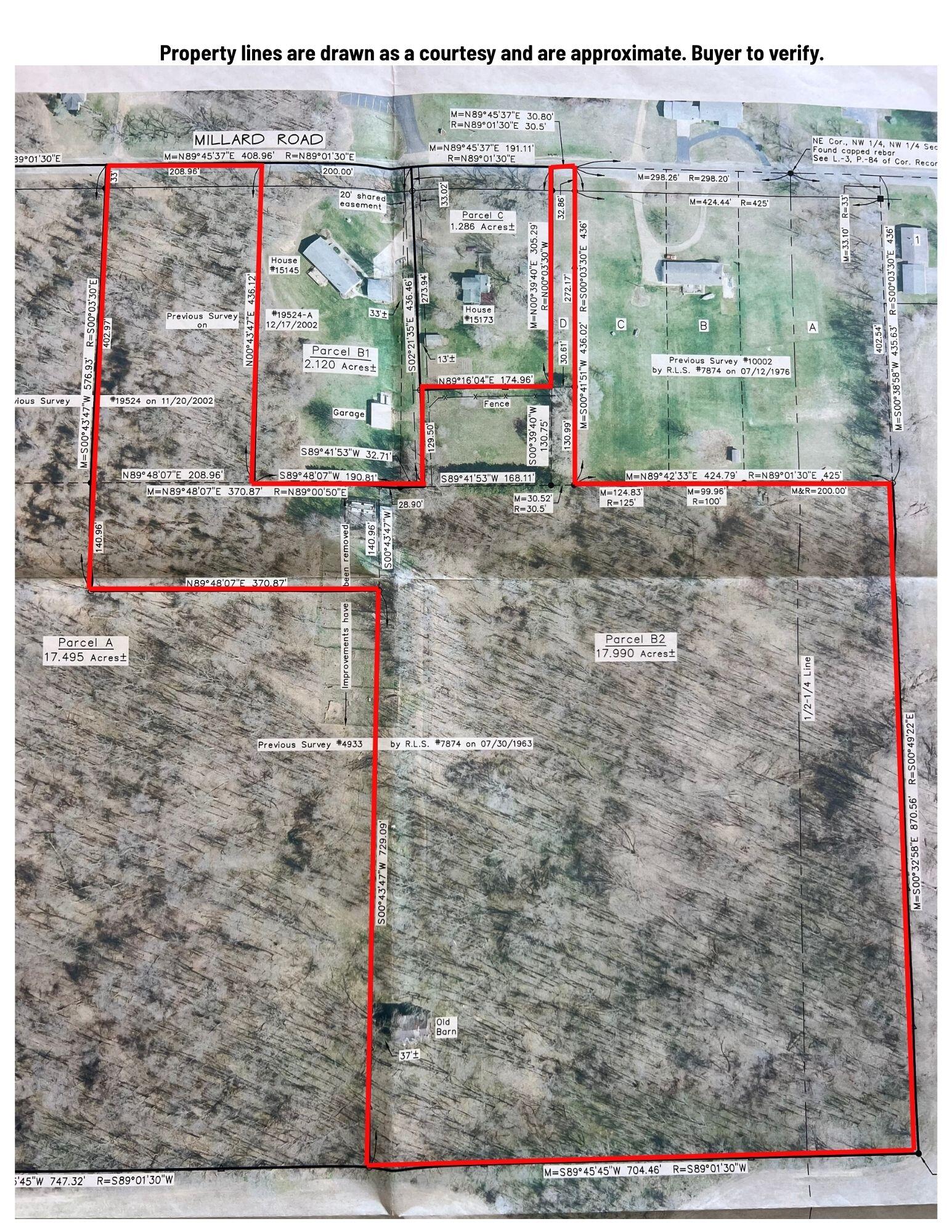 Three Millard Road Three Rivers, MI 49093 - Photo 19 of 19 Millard Rd Survey with lines JPG (2)
