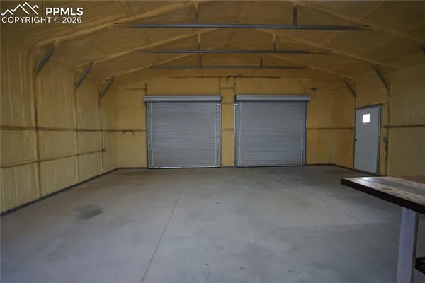 a view of a garage