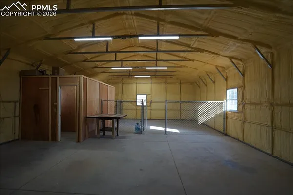a view of a garage