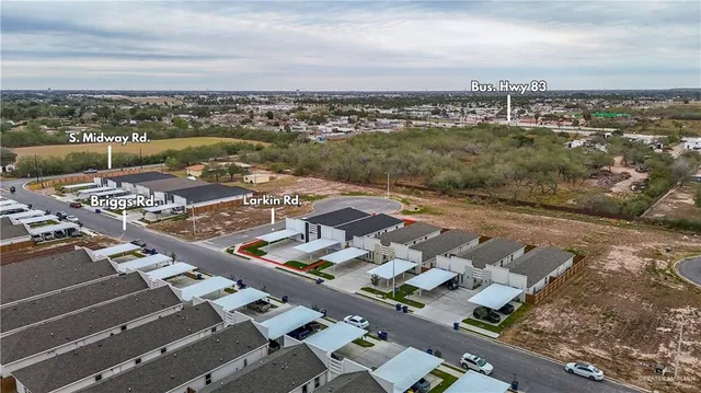 an aerial view of a city