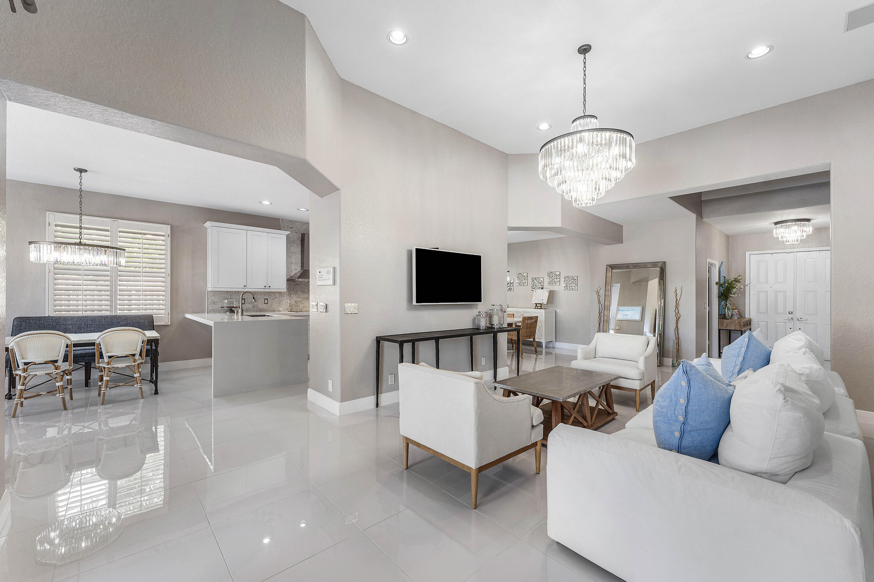 121 Palm Circle Lake Worth, FL 33462 - Photo 18 of 63 a living room with fireplace furniture and a flat screen tv