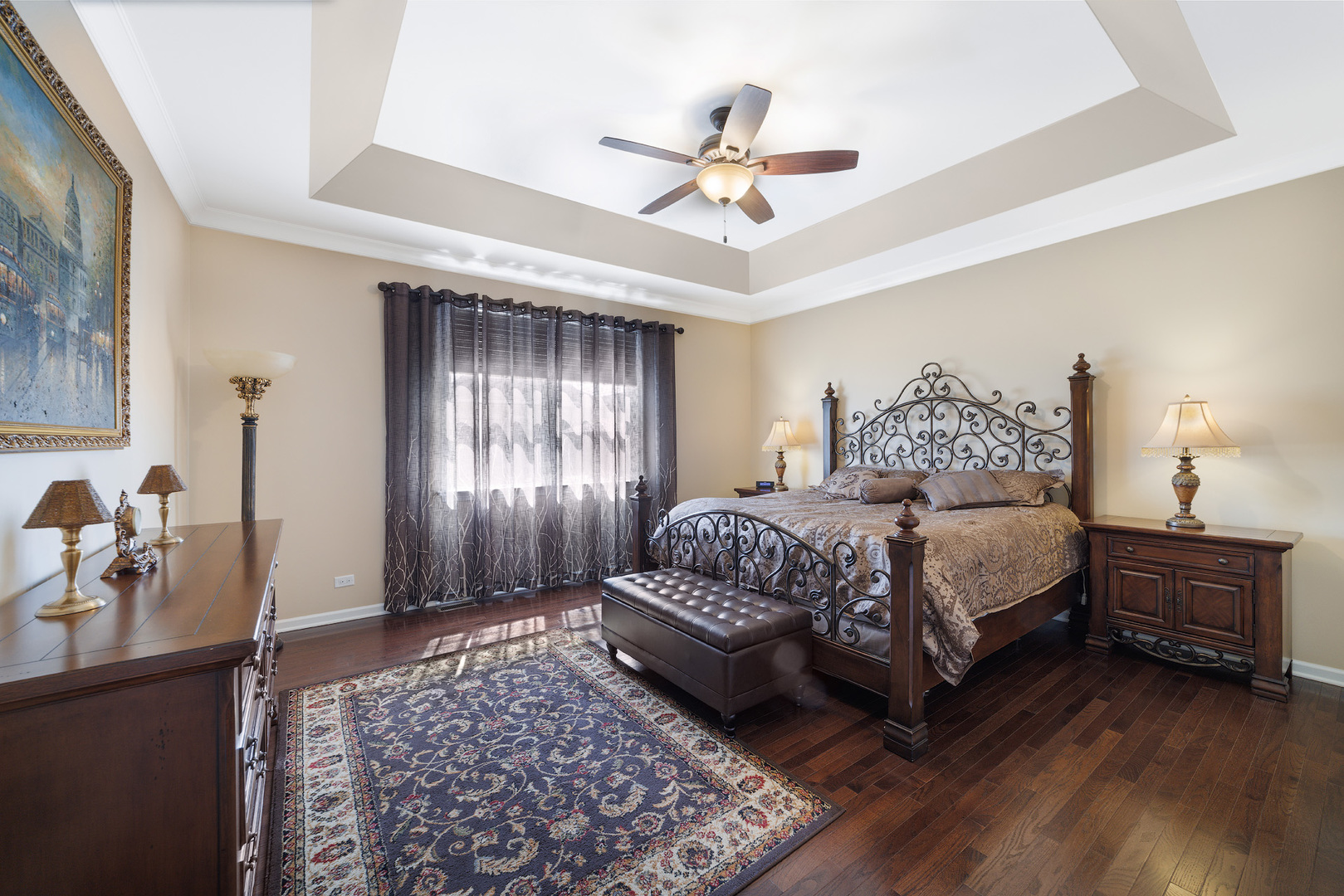 743 North Misty Ridge Drive Romeoville, IL 60446 - Photo 9 of 22 a bedroom with a bed and a chandelier