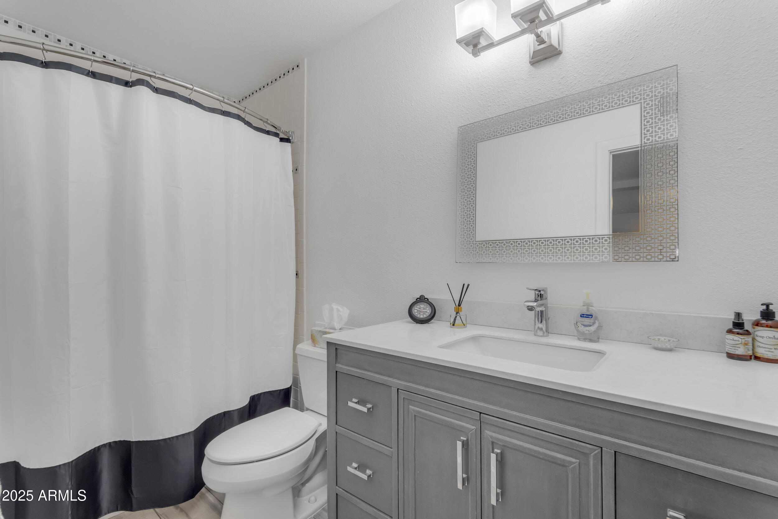 5165 East Tunder Drive Phoenix, AZ 85044 - Photo 36 of 44 a bathroom with a sink mirror vanity and toilet
