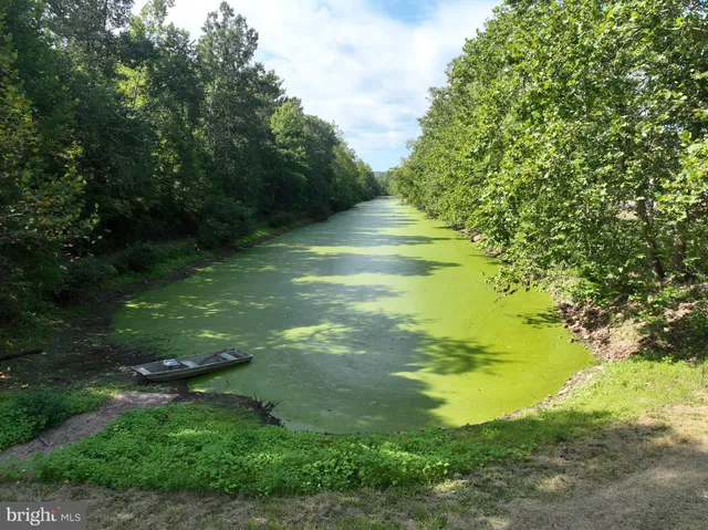 a view of a yard with an ocean view