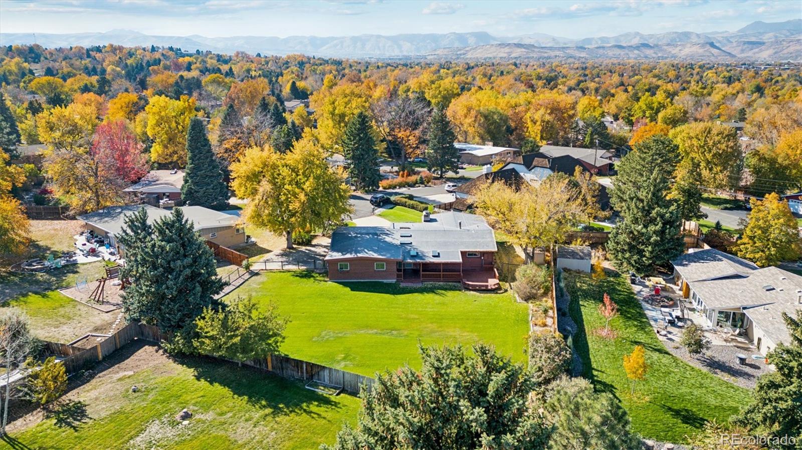 20 Rangeview Place Wheat Ridge, CO 80215 - Photo 45 of 49 an aerial view of a house with yard swimming pool and outdoor seating