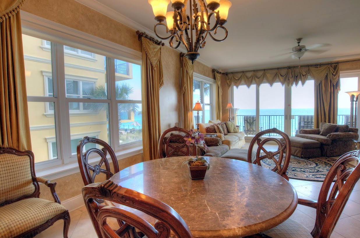 2421 West County Highway 30A, Unit C201 Santa Rosa Beach, FL 32459 - Photo 5 of 50 a view of a dining room with furniture window and outside view