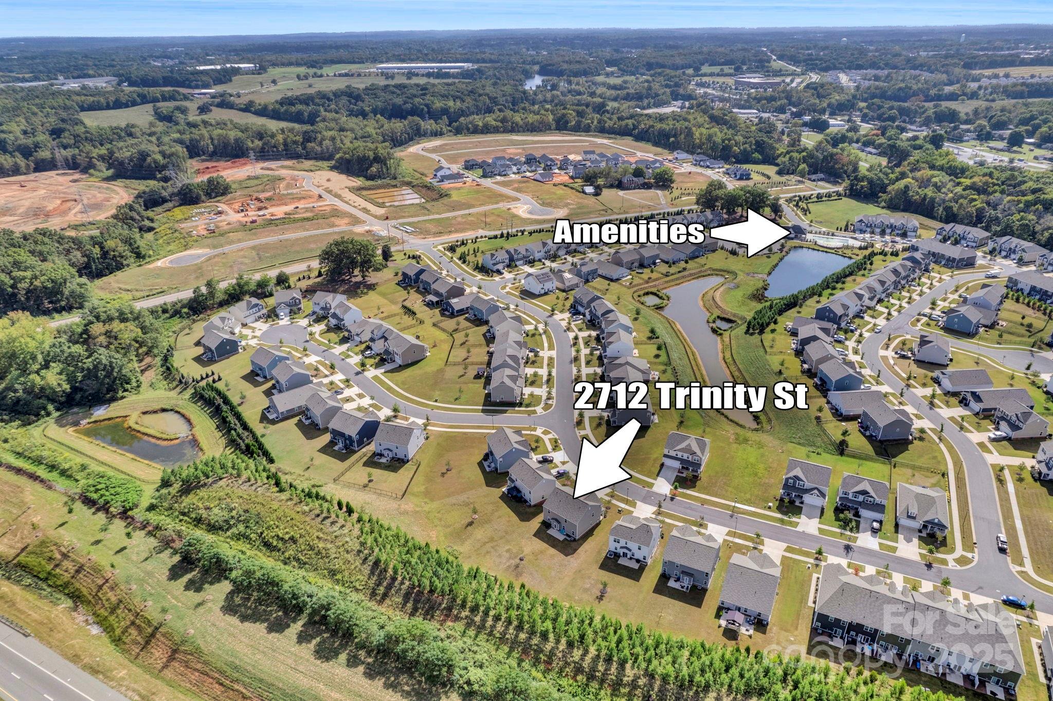 2712 Trinity Street Monroe, NC 28110 - Photo 43 of 48 an aerial view of residential houses with outdoor space