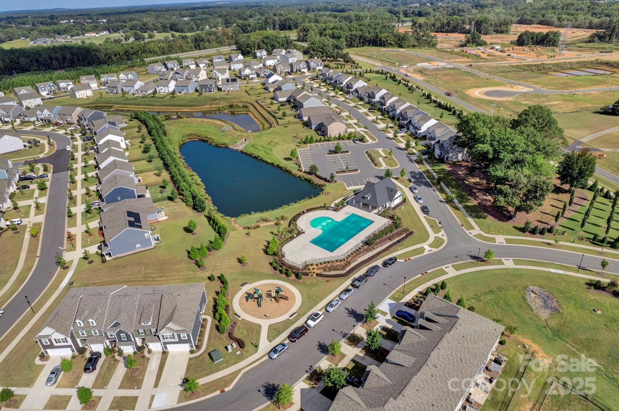 2712 Trinity Street Monroe, NC 28110 - Photo 46 of 48 an aerial view of residential house with outdoor space and swimming pool