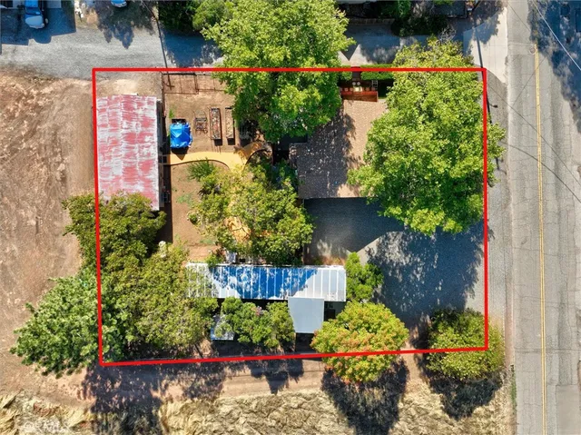 a front view of house with outdoor seating